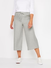 M&Co Grey Petite Linen Look Culottes - Image 1 of 4