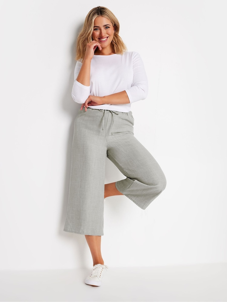 M&Co Grey Petite Linen Look Culottes - Image 2 of 4