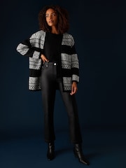 M&Co Black Fairisle Pattern Cardigan - Image 1 of 5