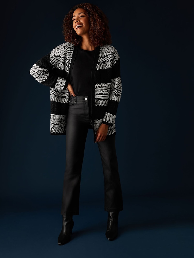 M&Co Black Fairisle Pattern Cardigan - Image 2 of 5