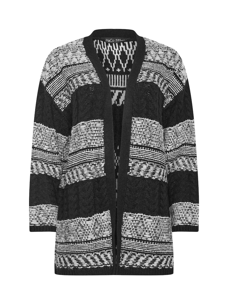 M&Co Black Fairisle Pattern Cardigan - Image 5 of 5