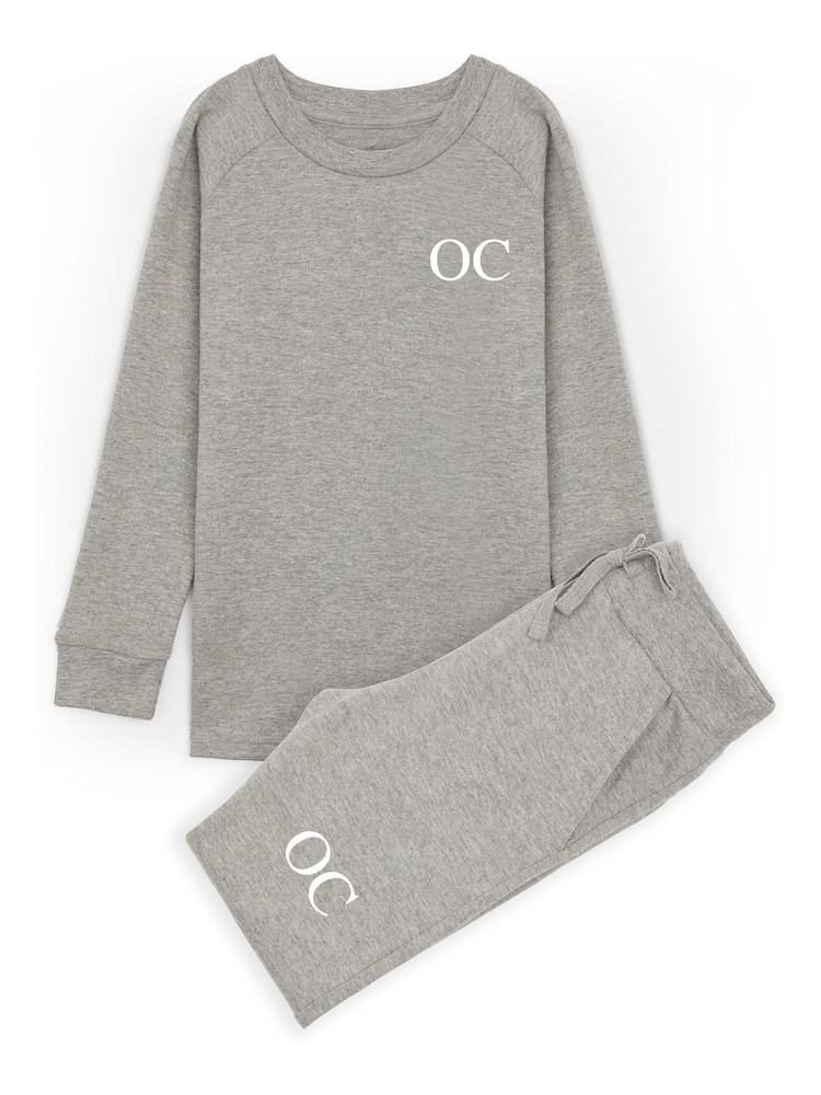 Dollymix Grey Personalised Lounge 100% Cotton Set - Image 1 of 3