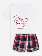 Dollymix Womens Personalised 100% Cotton Pyjama Short Set - Image 1 of 3