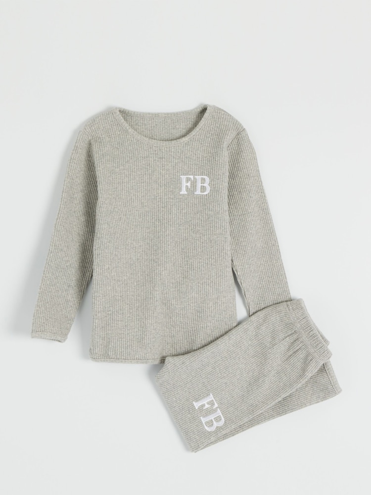 Dollymix Kids Personalised Ribbed Loungewear Set - Image 1 of 3