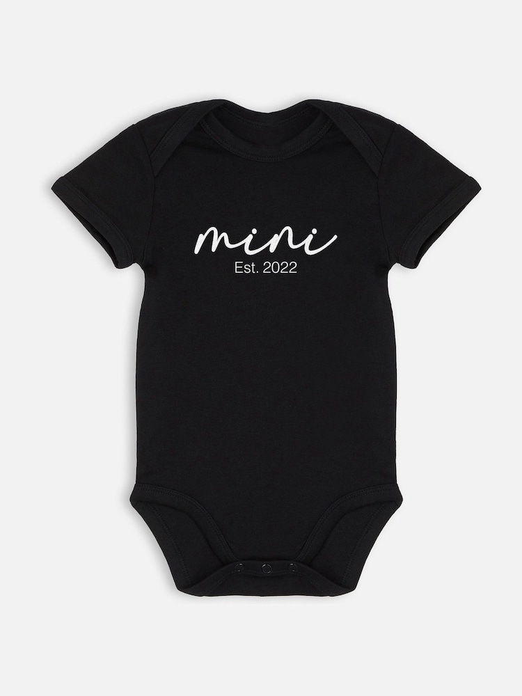 Dollymix Baby Mini Personalised Logo Black Bodysuit - Image 1 of 3