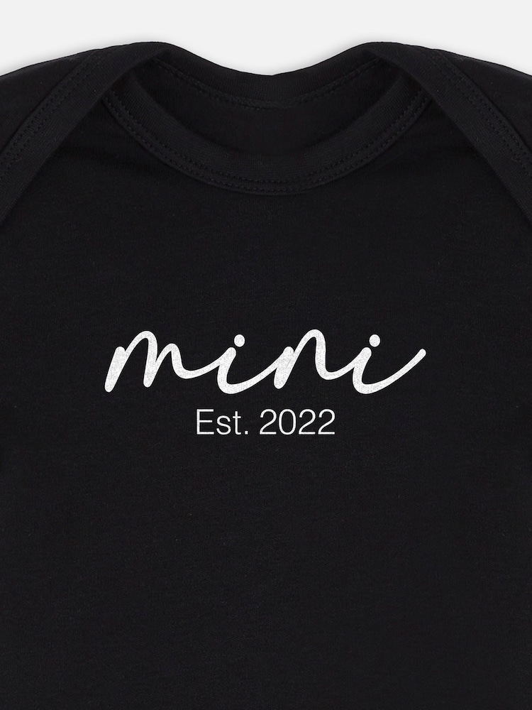 Dollymix Baby Mini Personalised Logo Black Bodysuit - Image 2 of 3