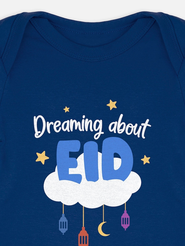 Dollymix Baby Blue Personalised Dreaming About Eid Bodysuit - Image 2 of 3