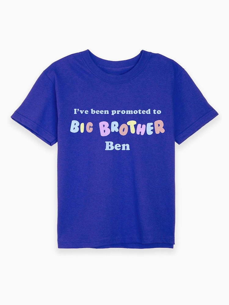 Dollymix Big Brother Blue 100% Cotton Personalised T-Shirt - Image 1 of 3