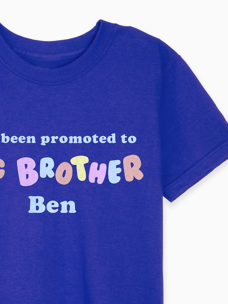 Dollymix Big Brother Blue 100% Cotton Personalised T-Shirt - Image 2 of 3