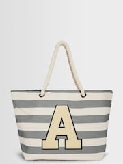Personalised Large Letter Monogrammed Beach 100% Cotton Bag by Alphabet - Image 1 of 5
