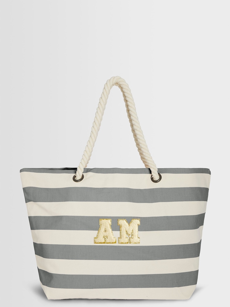 Personalised Small Letter Monogrammed Beach Bag by Alphabet - Image 1 of 5