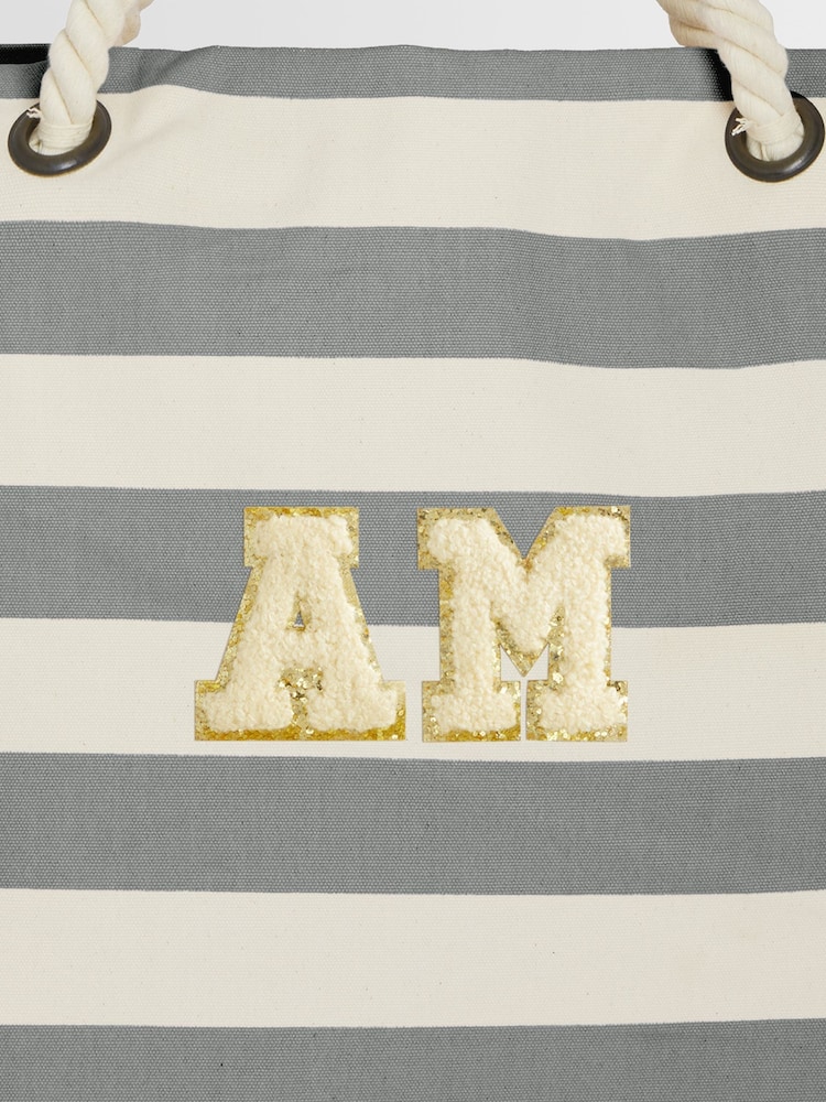 Personalised Small Letter Monogrammed Beach Bag by Alphabet - Image 3 of 5