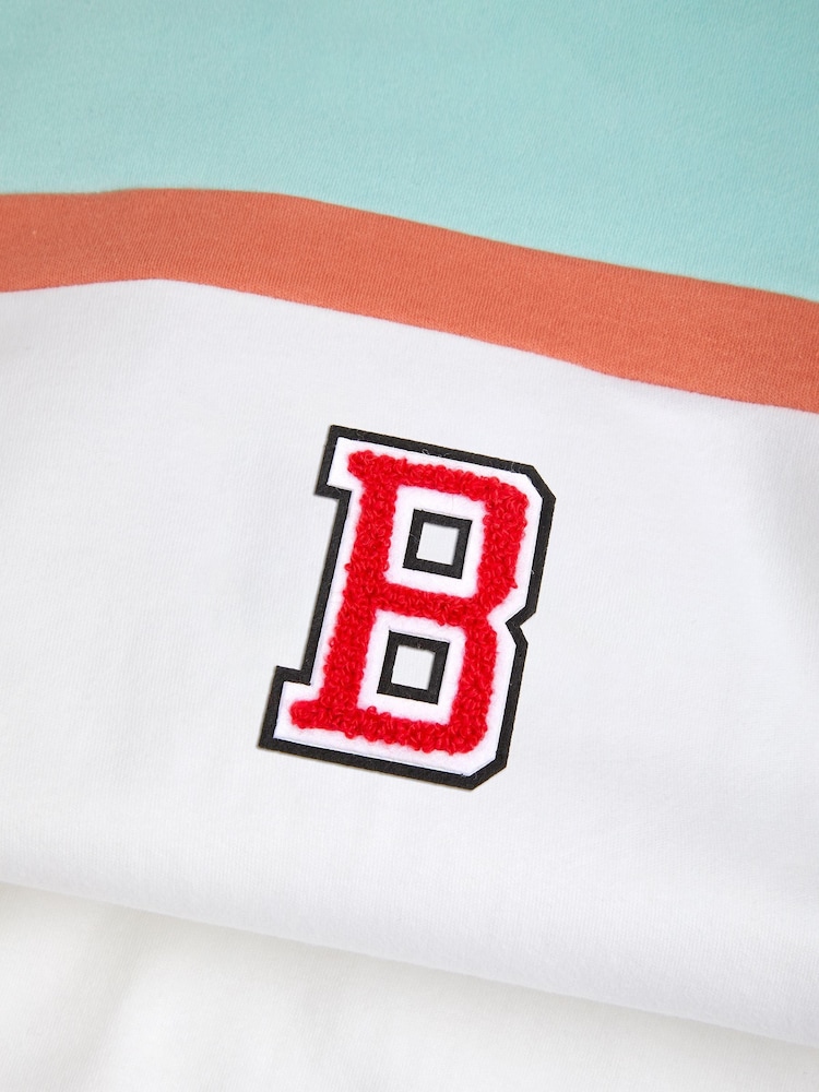 Alphabet Personalised Monogram Colourblock 100% Cotton T-Shirt and Shorts Set - Image 2 of 4