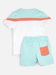 Alphabet Personalised Monogram Colourblock 100% Cotton T-Shirt and Shorts Set - Image 4 of 4