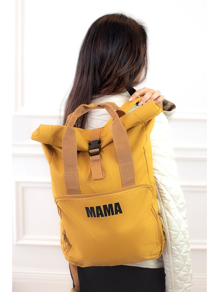 Dollymix Personalised Roll Top Brown Backpack - Image 1 of 3