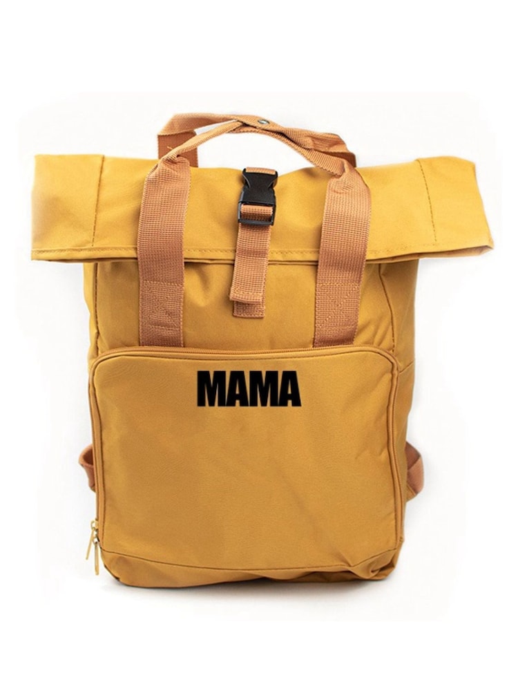 Dollymix Personalised Roll Top Brown Backpack - Image 3 of 3