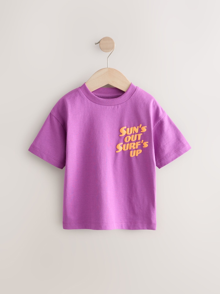 Magenta Pink Slogan Simple Short Sleeve T-Shirt (3mths-7yrs) - Image 1 of 4