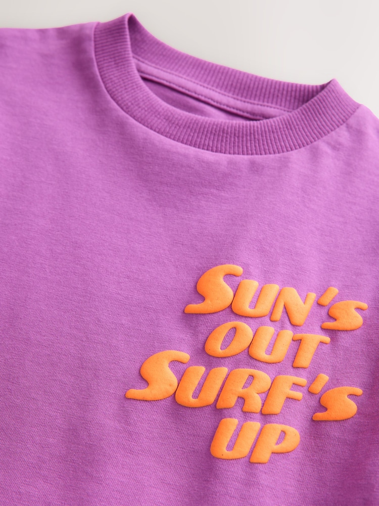 Magenta Pink Slogan Simple Short Sleeve T-Shirt (3mths-7yrs) - Image 4 of 4