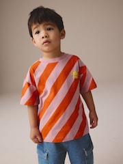 Red/Pink Short Sleeve Stripe T-Shirt (3mths-7yrs) - Image 1 of 8