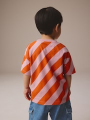Red/Pink Short Sleeve Stripe T-Shirt (3mths-7yrs) - Image 2 of 8