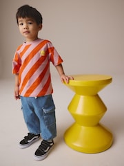Red/Pink Short Sleeve Stripe T-Shirt (3mths-7yrs) - Image 3 of 8
