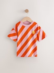Red/Pink Short Sleeve Stripe T-Shirt (3mths-7yrs) - Image 5 of 8
