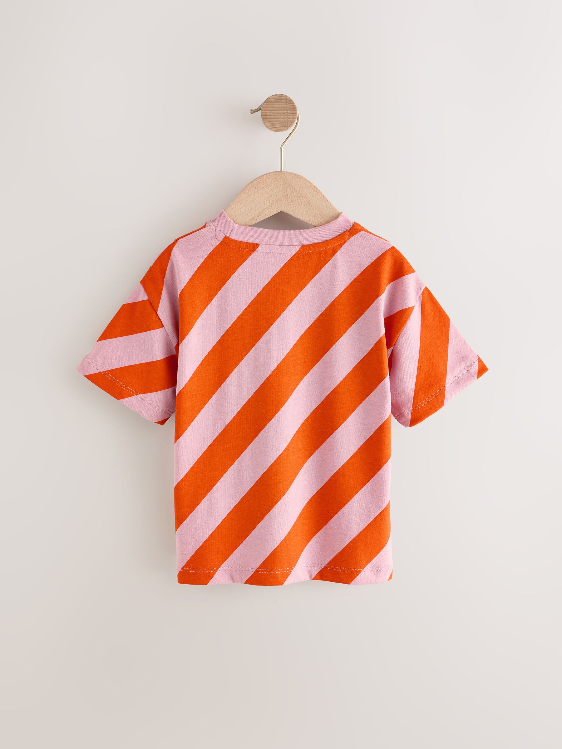 Buy Red/Pink Short Sleeve Stripe T-Shirt (3mths-7yrs) from Next