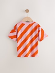 Red/Pink Short Sleeve Stripe T-Shirt (3mths-7yrs) - Image 6 of 8