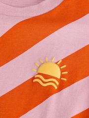 Red/Pink Short Sleeve Stripe T-Shirt (3mths-7yrs) - Image 7 of 8