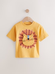 Mustard Yellow Short Sleeve Interactive Appliqué T-Shirt (3mths-7yrs) - Image 1 of 5