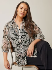 Evans Boem Negru Bluze With Vest Insert - Image 1 of 6