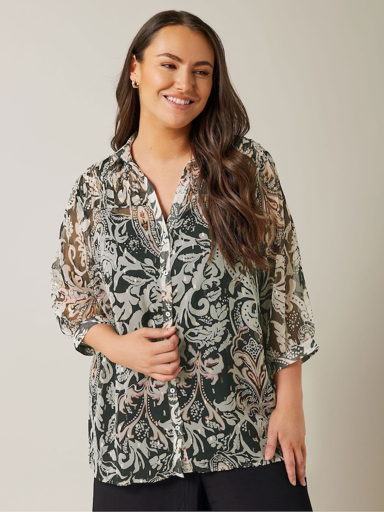 Evans – Boho – Bluse mit Trägertop-Einsatz, Schwarz - Bild 2 von 6 Evans – Boho – Bluse mit Trägertop-Einsatz, Schwarz - Bild 2 von 6