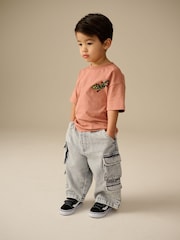 Rust Brown 100% Cotton Short Sleeve Back Print T-Shirt (3mths-7yrs) - Image 3 of 8