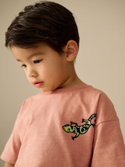 Rust Brown 100% Cotton Short Sleeve Back Print T-Shirt (3mths-7yrs) - Image 4 of 8