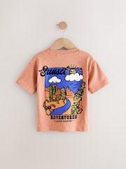 Rust Brown 100% Cotton Short Sleeve Back Print T-Shirt (3mths-7yrs) - Image 6 of 8