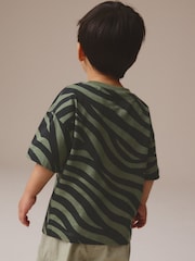 Khaki Green Animal Print Short Sleeve All-Over Print T-Shirt (3mths-7yrs) - Image 3 of 8