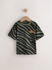 Khaki Green Animal Print Short Sleeve All-Over Print T-Shirt (3mths-7yrs) - Image 5 of 8