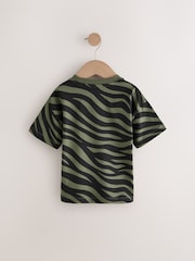 Khaki Green Animal Print Short Sleeve All-Over Print T-Shirt (3mths-7yrs) - Image 6 of 8