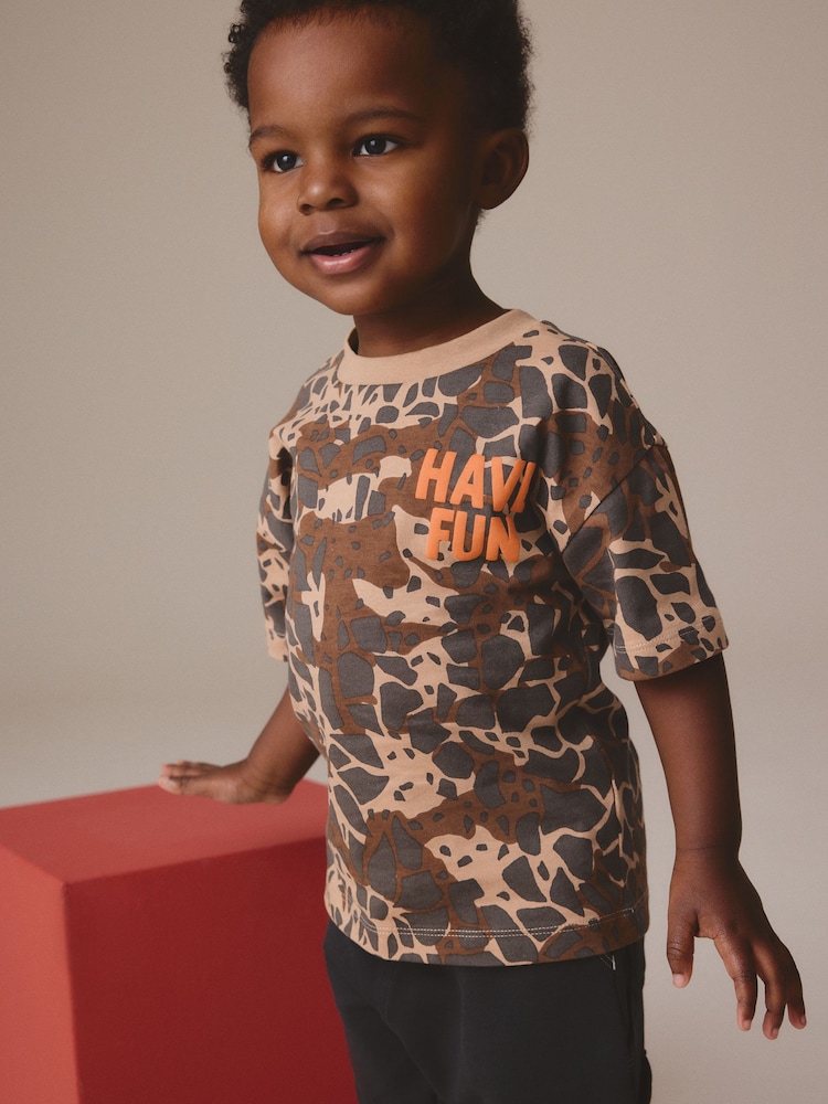 Blue/Black Snake Print Short Sleeve All-Over Print T-Shirt (3mths-7yrs) - Image 1 of 7