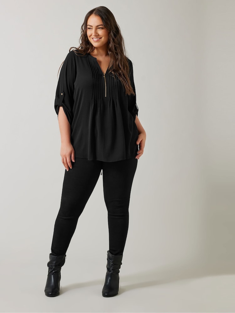 Evans Zip Pintuck Shirt - Image 2 of 5