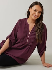 Evans Zip Pintuck Shirt - Image 1 of 6