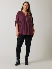 Evans Zip Pintuck Shirt - Image 2 of 6