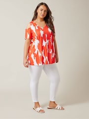 Evans Curve Abstract Print Cold Shoulder Top - Image 1 of 5