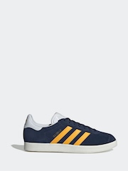 adidas Originals Navy/Yellow Gazelle Trainers - Image 1 of 8