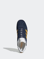 adidas Originals Navy/Yellow Gazelle Trainers - Image 5 of 8