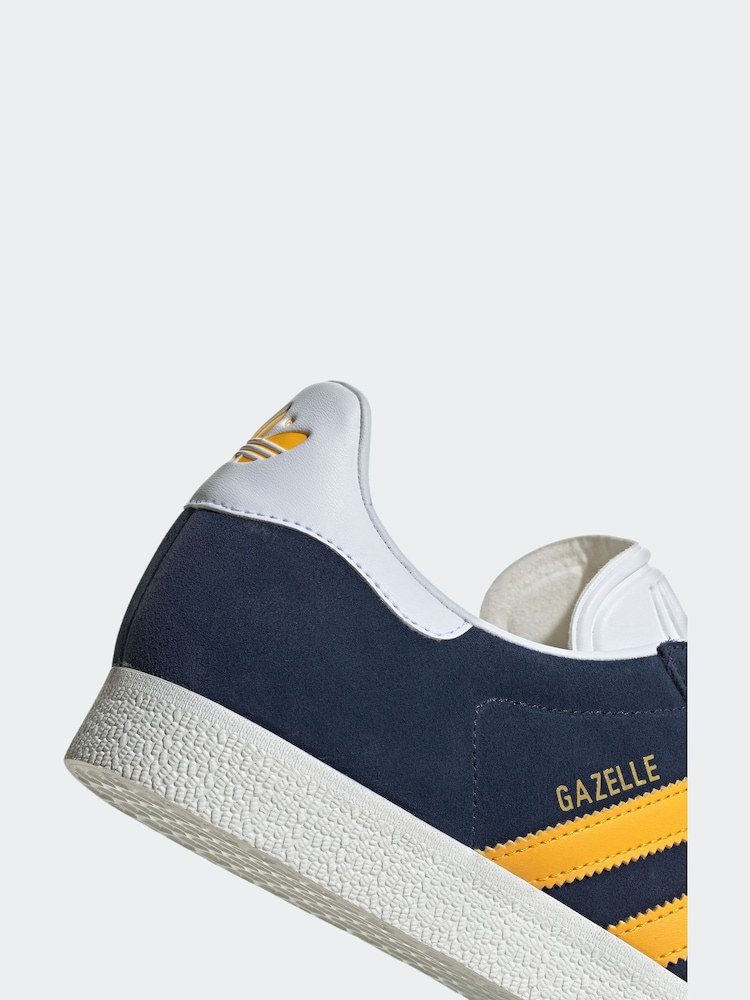 adidas Originals Navy/Yellow Gazelle Trainers - Image 8 of 8