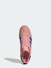 adidas Originals Pink/Blue Gazelle Trainers - Image 3 of 9