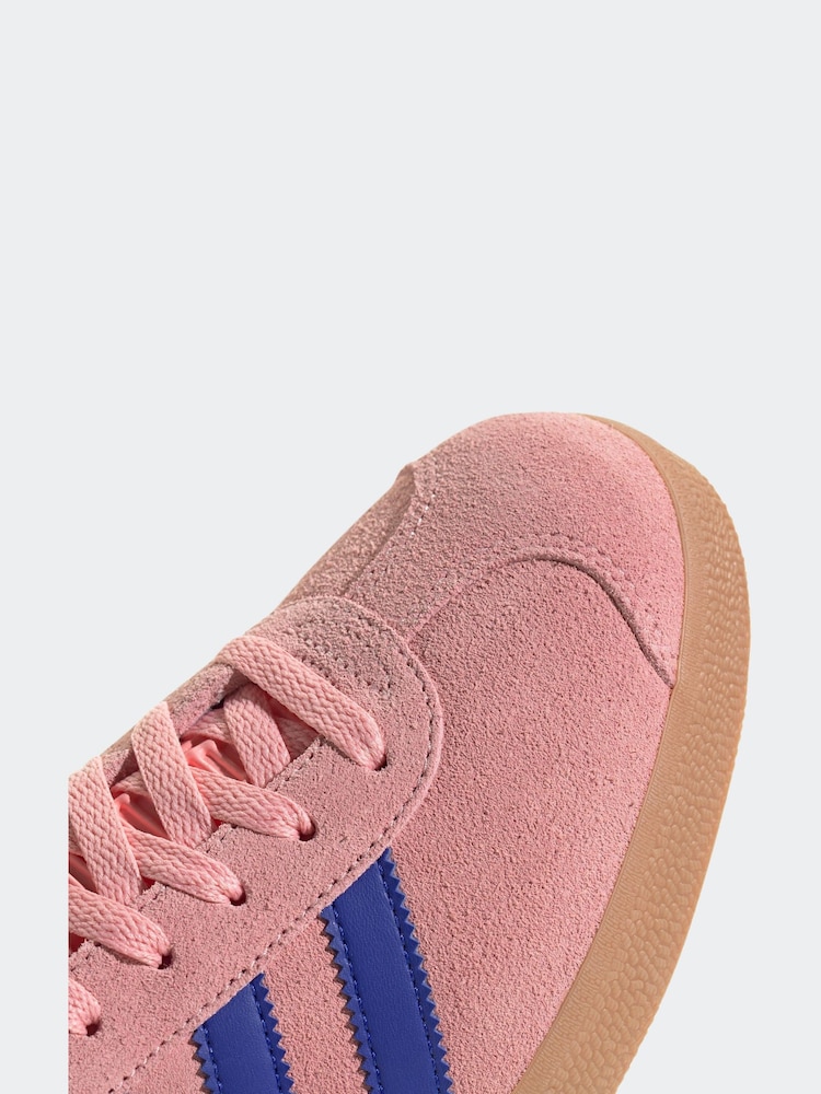 adidas Originals Pink/Blue Gazelle Trainers - Image 7 of 9