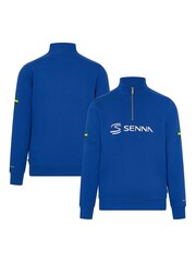 Fanatics Blue F1 Ayrton Senna Stripe 1/4 Zip Top - Image 1 of 3