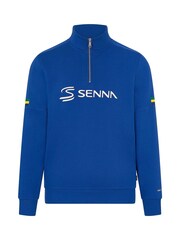 Fanatics Blue F1 Ayrton Senna Stripe 1/4 Zip Top - Image 2 of 3